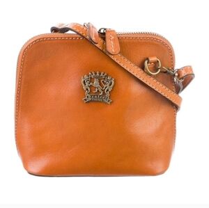Pratesi Firenze Italian Made Camel Antique Brass Chain Crossbody Leather Bag